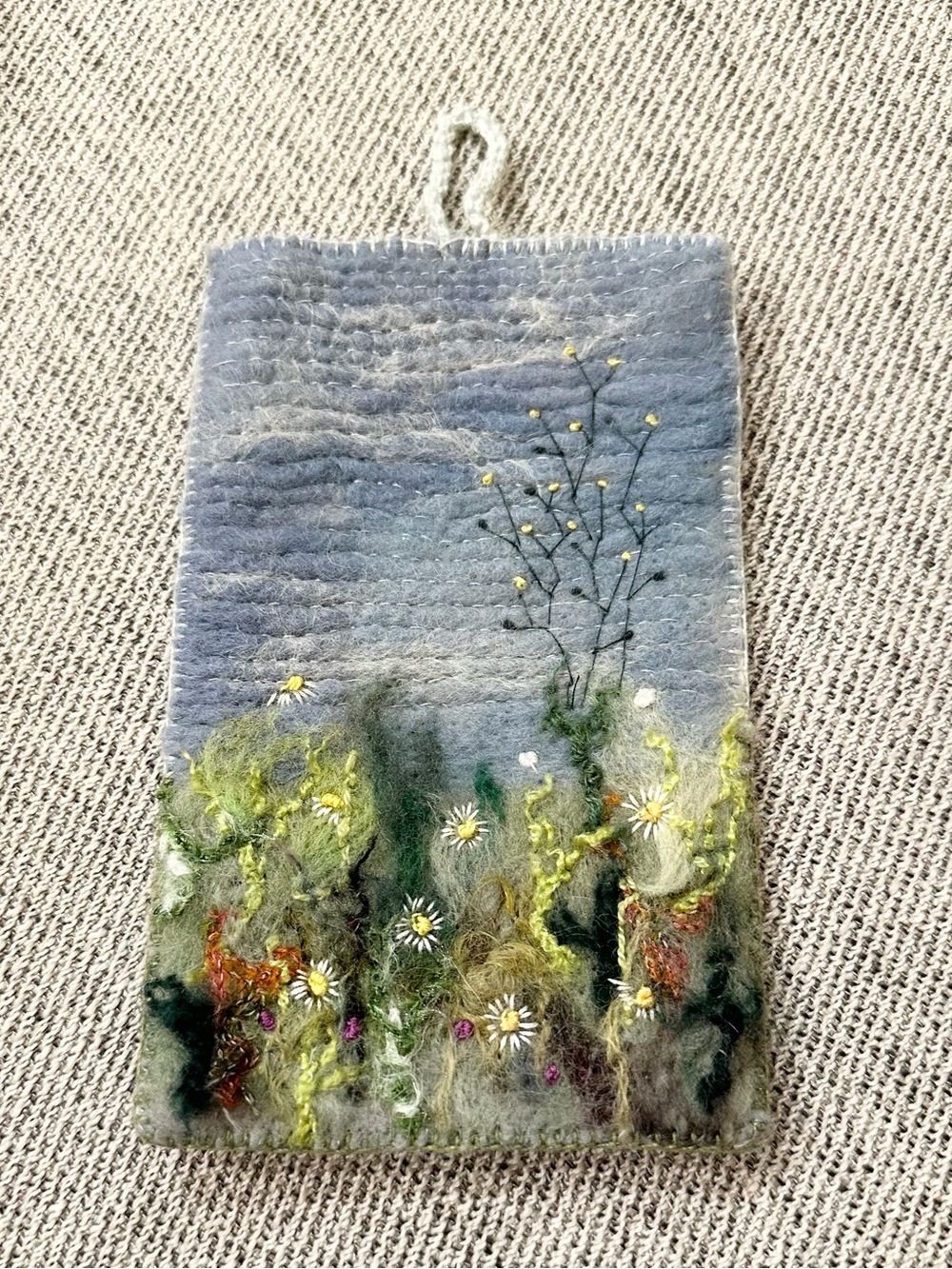 Handmade Felted Wool Glasses/Sunglasses Case-One of a Kind-Flowers-Garden